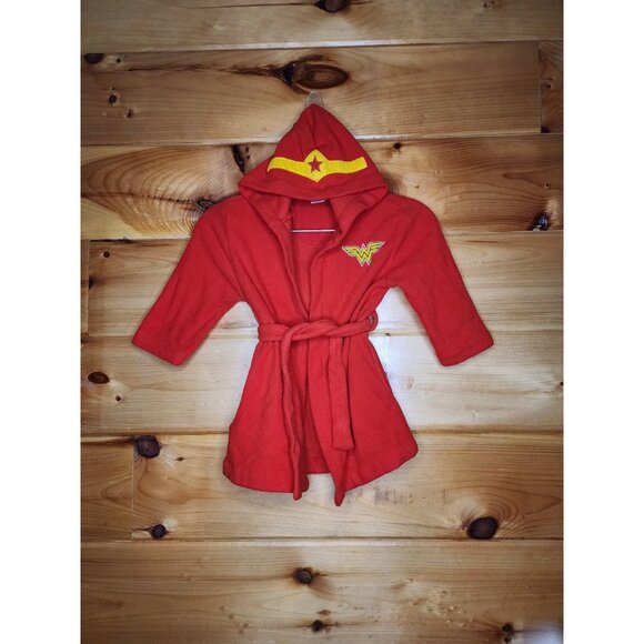 Dreamworks Wonder Woman 2T Toddler Robe With Hood Belt Attached - Picture 1 of 10